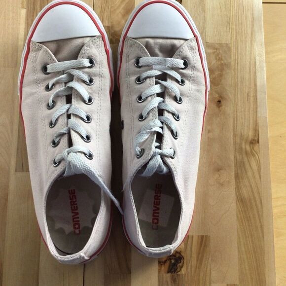 CONVERSE all star sneakers size US4.5 cream beige white red shoes youth unisex - Picture 6 of 13